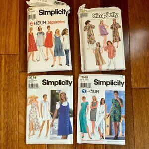 Vtg Simplicity Patterns (2) Maternity (2) Misses/Petite dresses Jumpers Shorts
